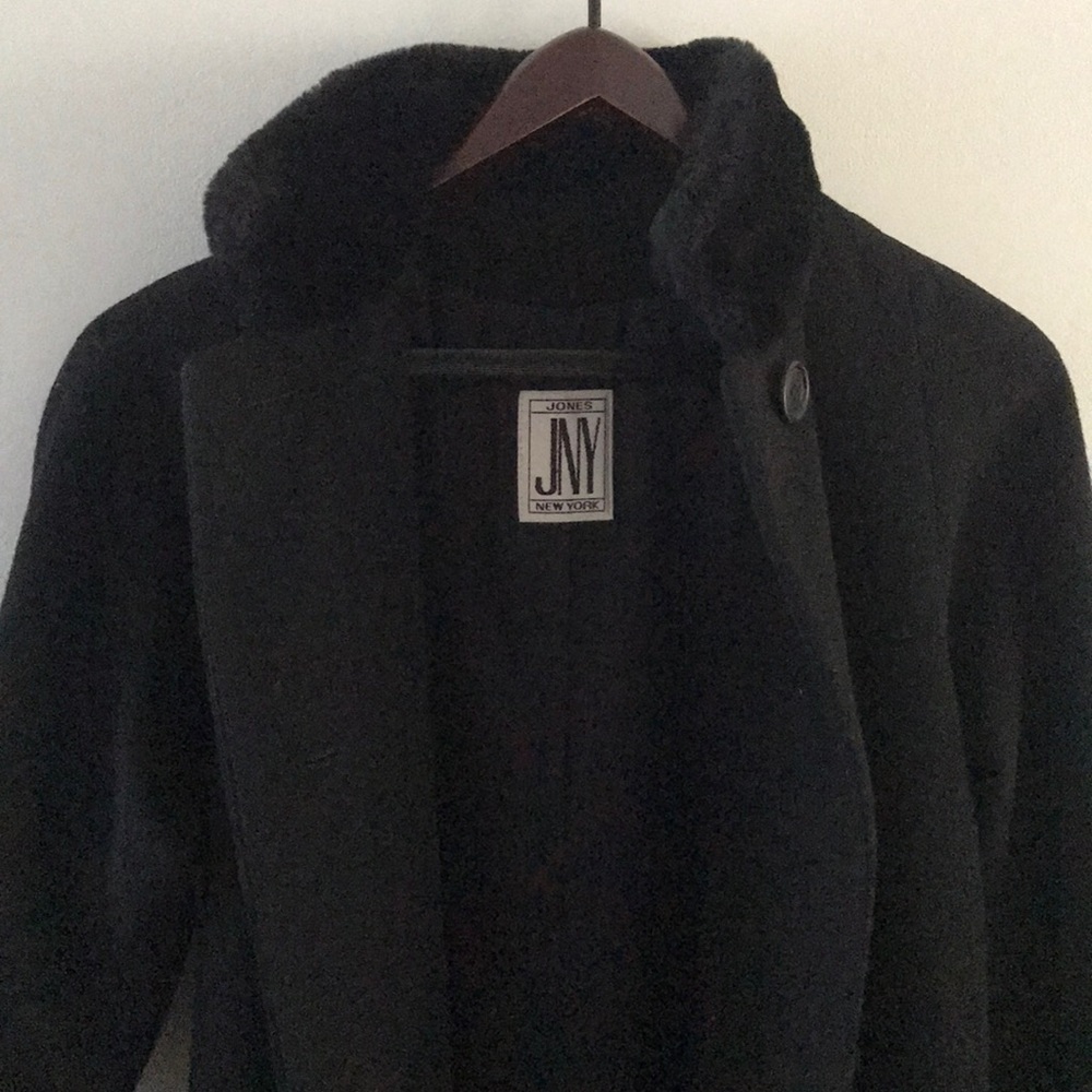 Jones of New York long black wool coat